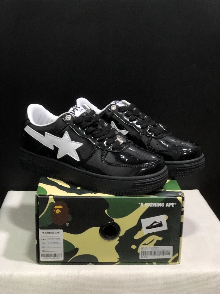 A Bathing Ape BAPE STA Black White Shoes