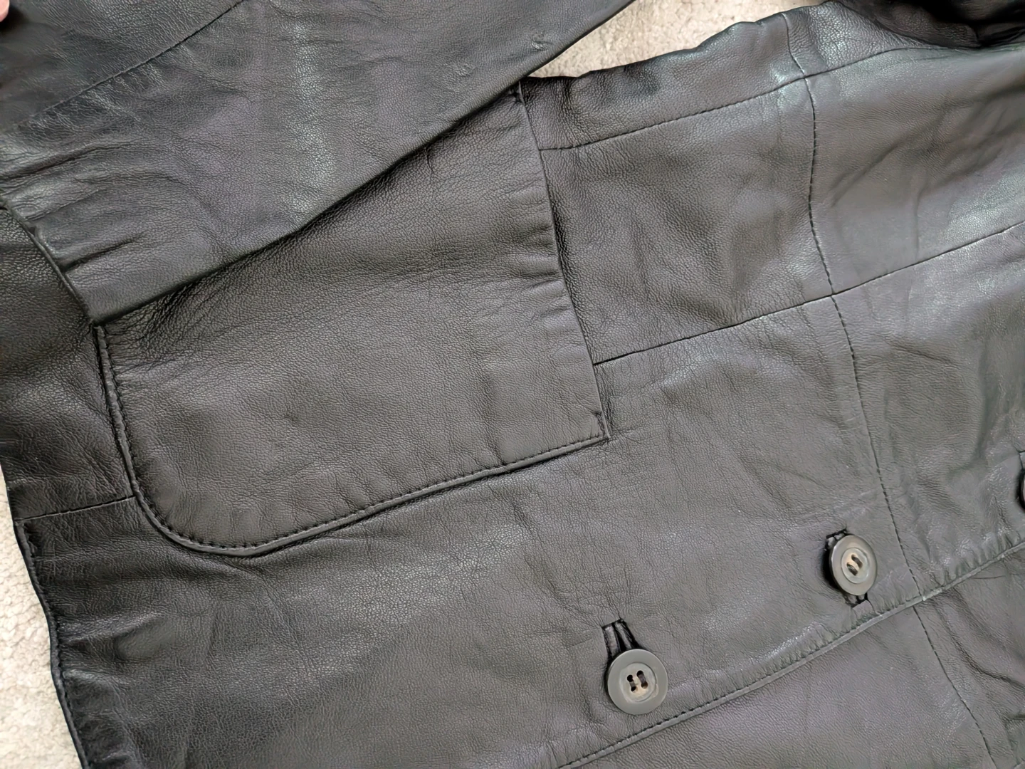 United Colors of Benetton Black Leather Blazer Jacket - photo 2