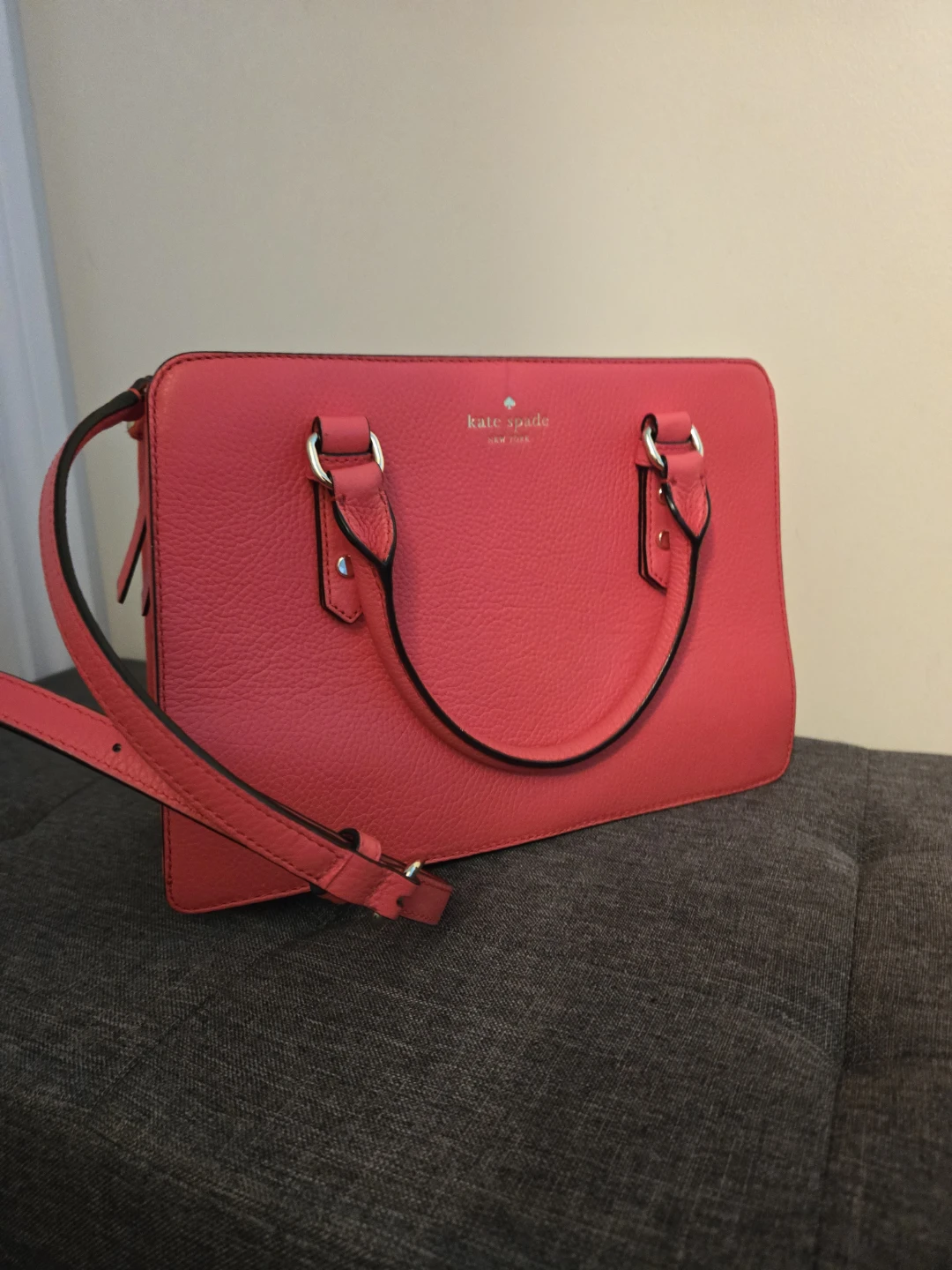 Kate Spade Red Leather Satchel Handbag
