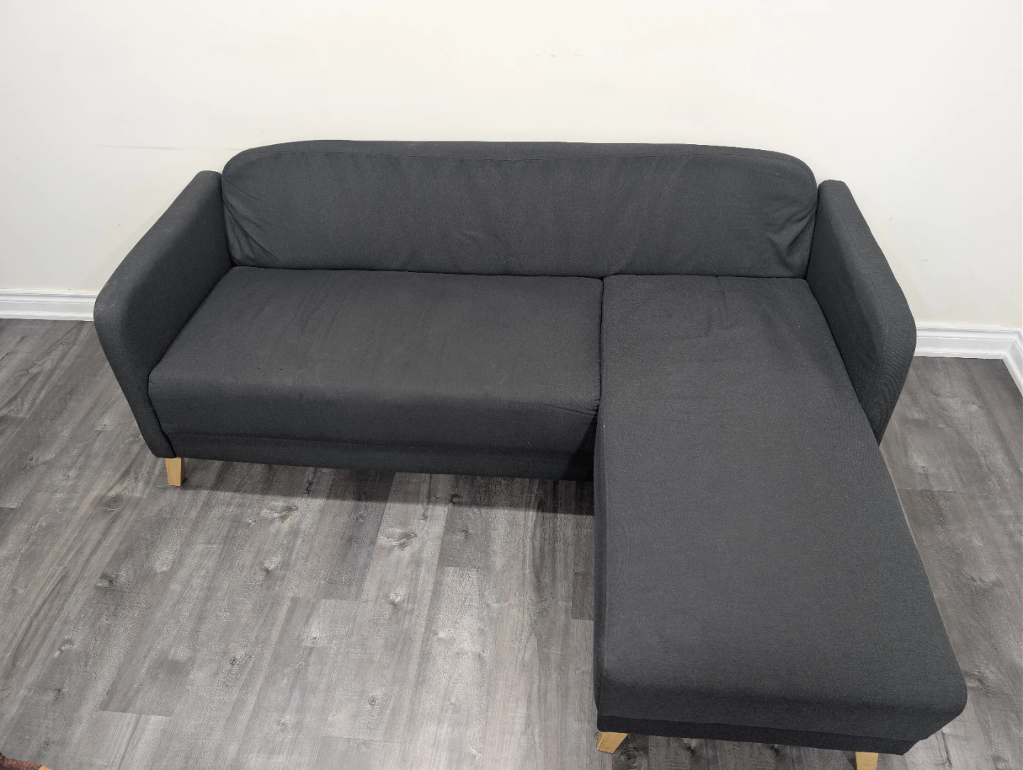 Compact L-Shaped Sectional Sofa – Dark Charcoal Grey - photo 4