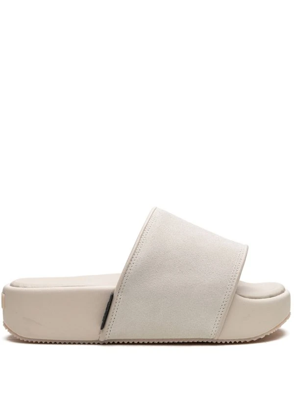 Y3 Cream Suede Platform Slide Sandals