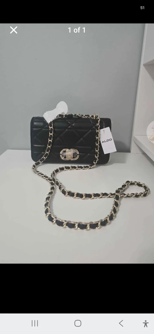 ALDO Black Quilted Chain Shoulder Bag