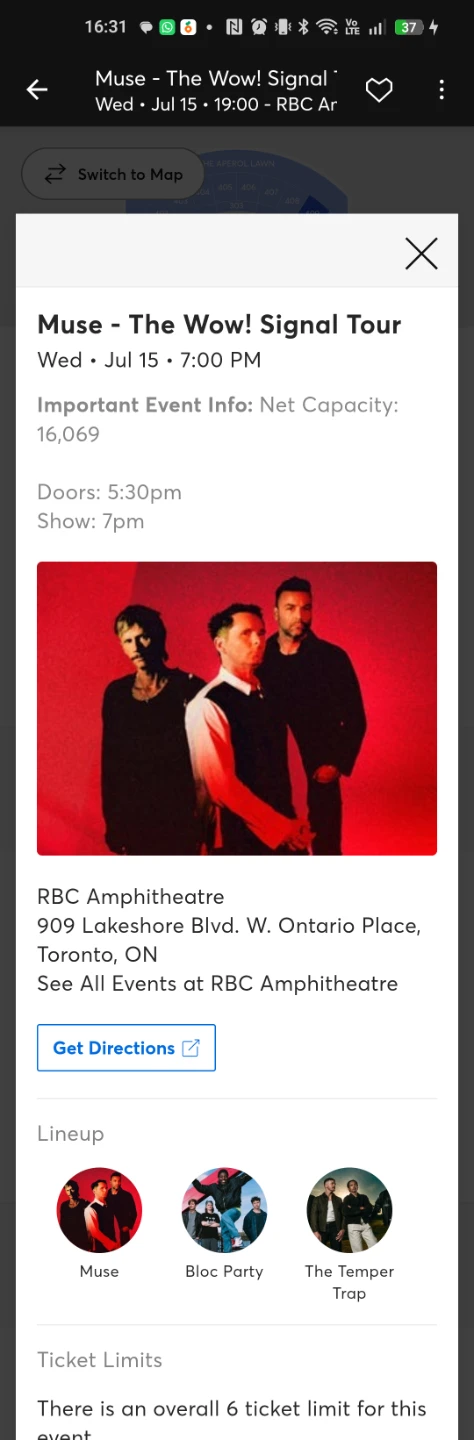 Muse - The Wow! Signal Tour Tickets (2)