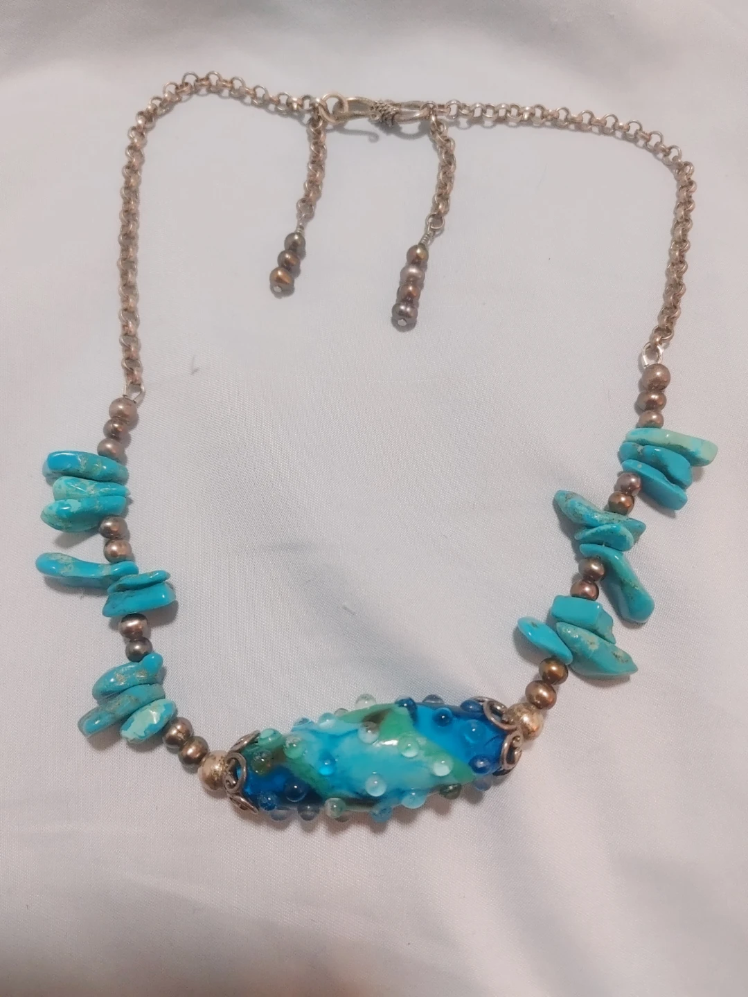 Turquoise and Glass Bead Necklace - photo 2