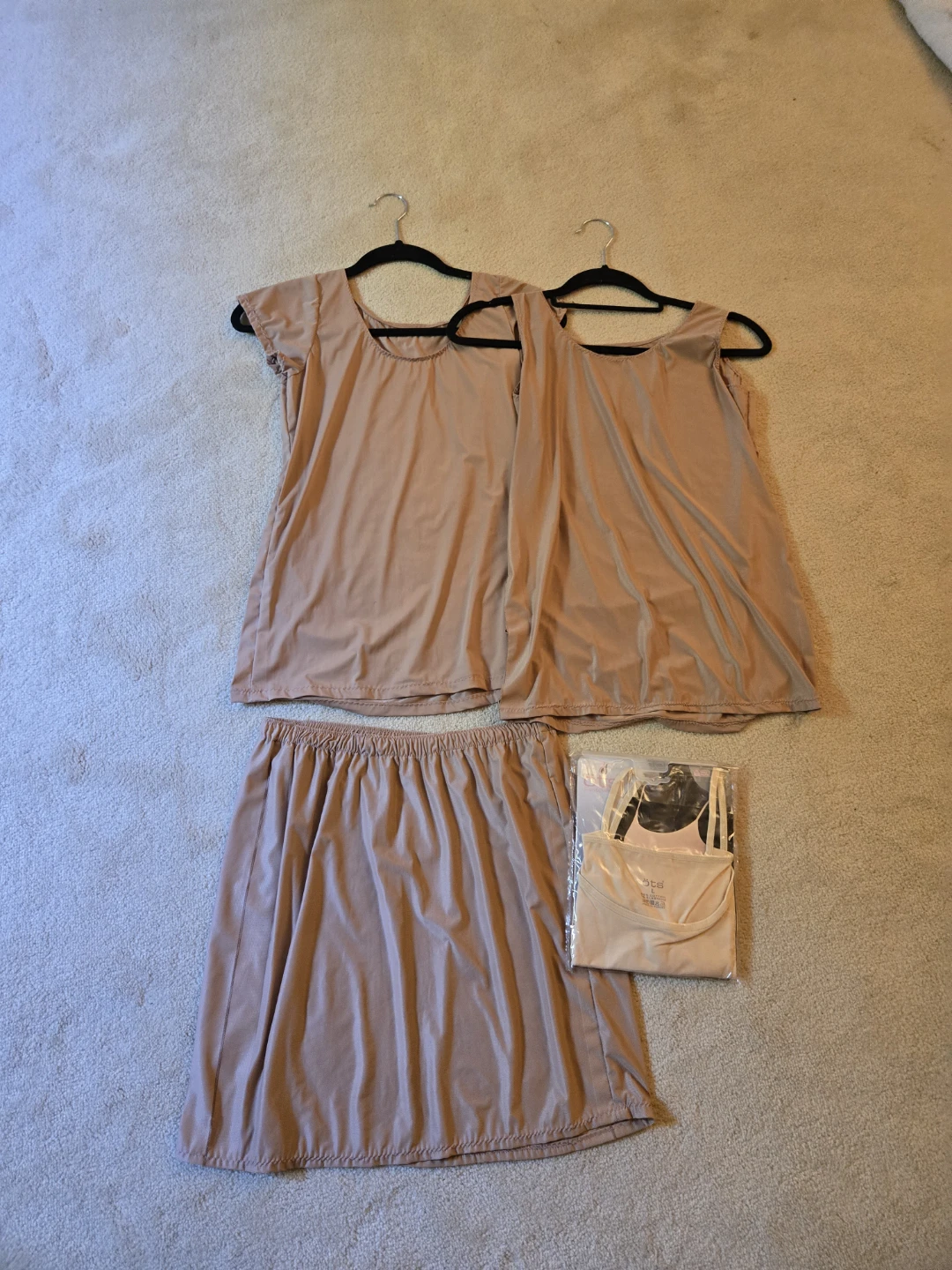 Women's  Slip and Tank Set - Beige