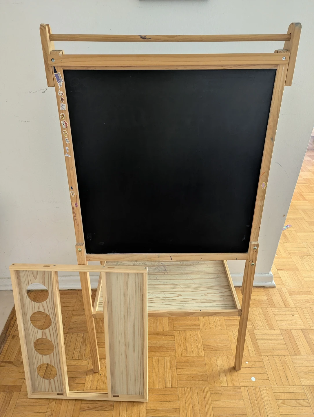 Wooden Double-Sided Easel with Chalkboard and Whiteboard - photo 2