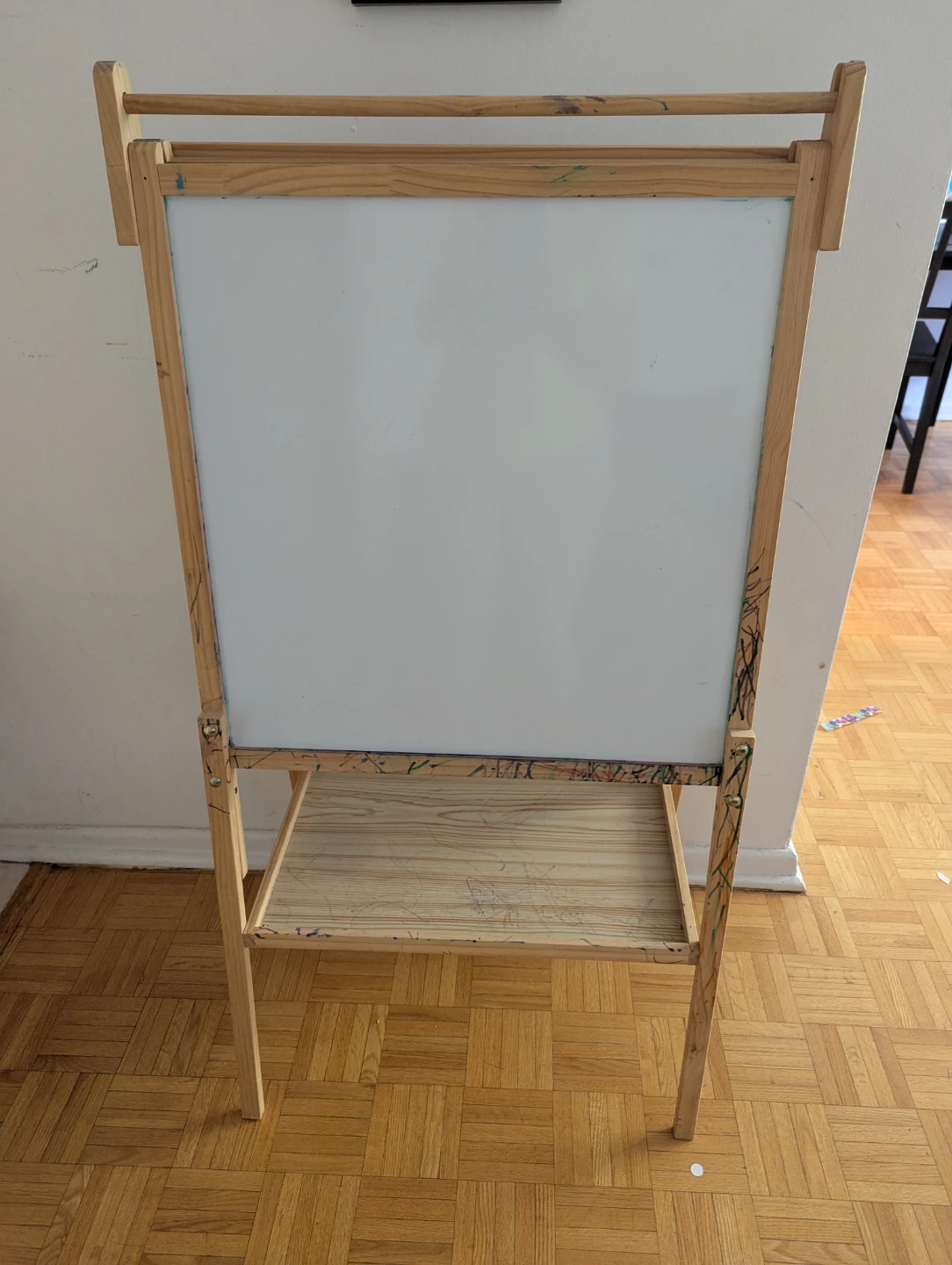 Wooden Double-Sided Easel with Chalkboard and Whiteboard - photo 3