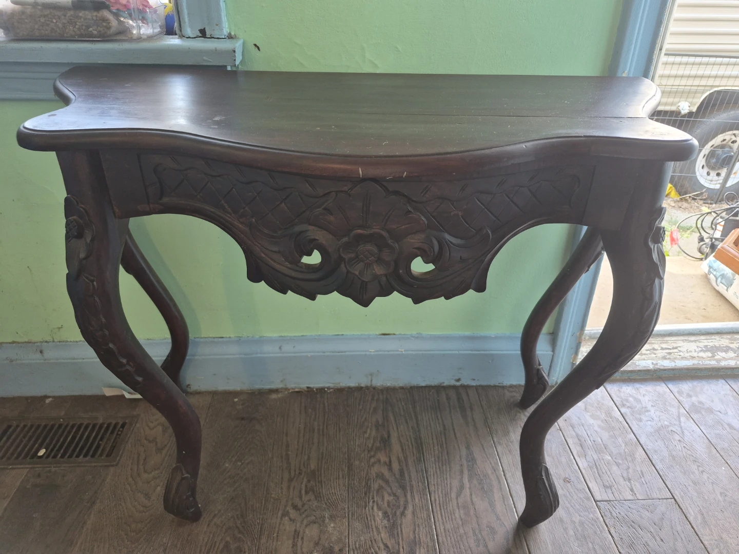 Carved Wood Console Table - photo 3