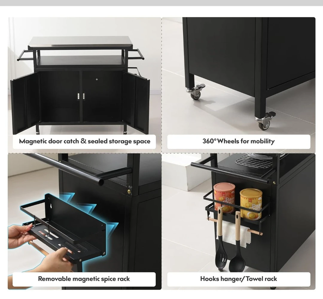 XL Rolling Bar Grill Cart