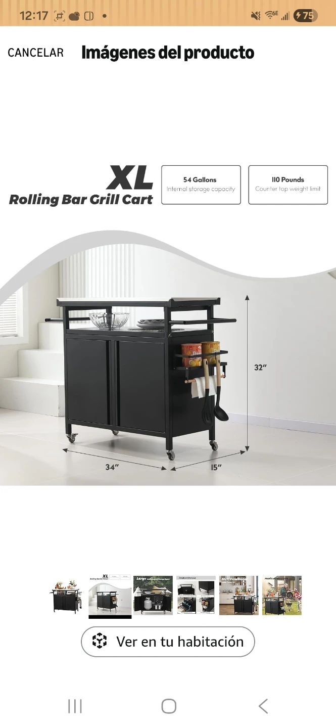XL Rolling Bar Grill Cart - photo 4