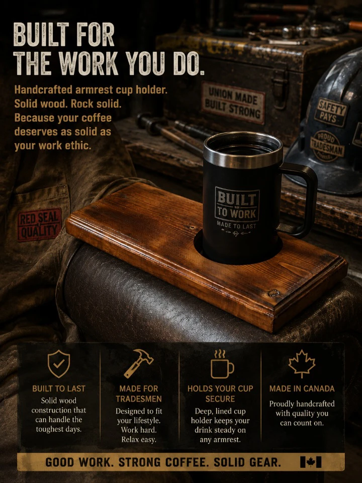 Handcrafted Armrest Cup Holder