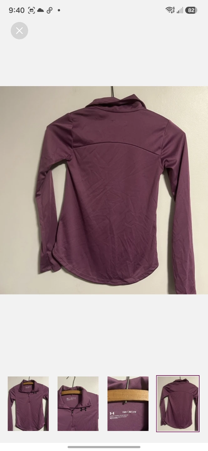 Under Armour Purple 1/4 Zip Long Sleeve Top - photo 4