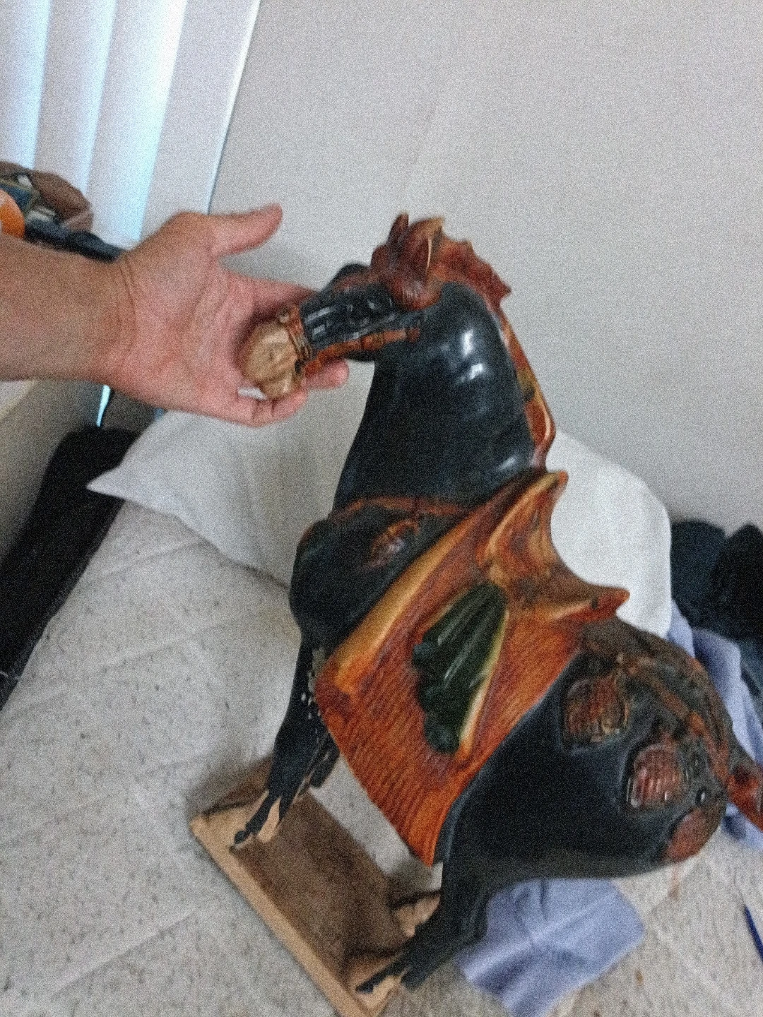 Vintage Ceramic Tang Dynasty Style Horse Statue - photo 2