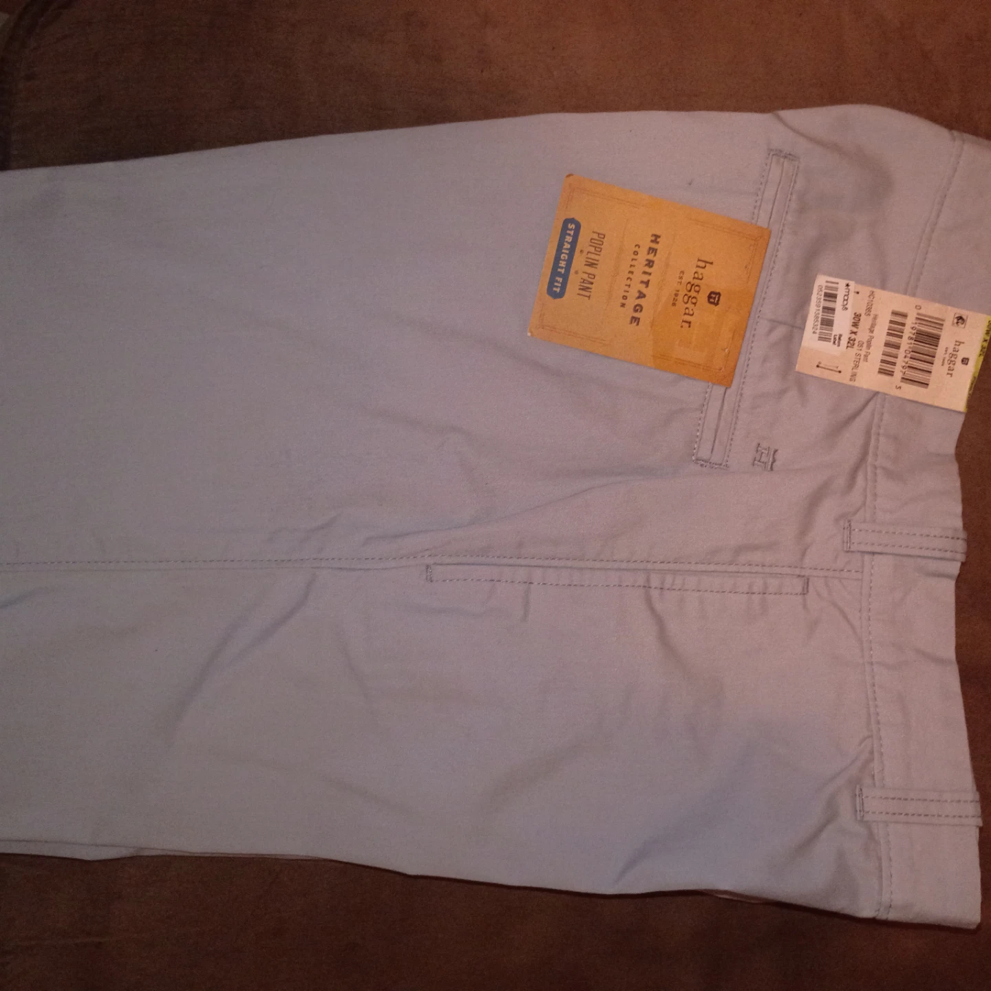 Haggar Straight Fit Poplin Pants - Sterling - 30W x 32L
