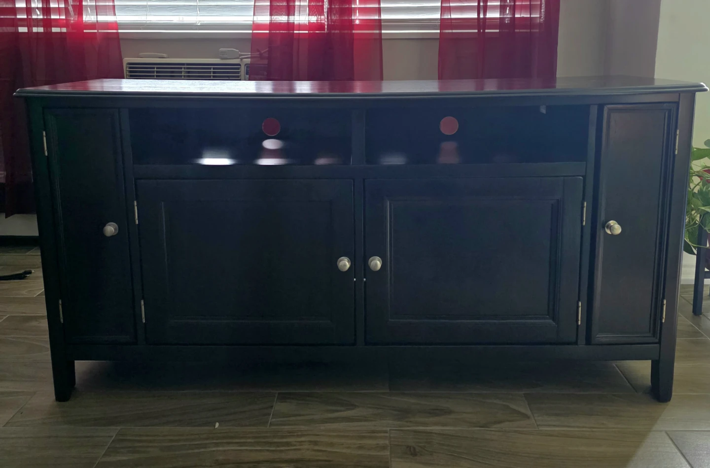 Dark Wood TV Stand with Storage - photo 3
