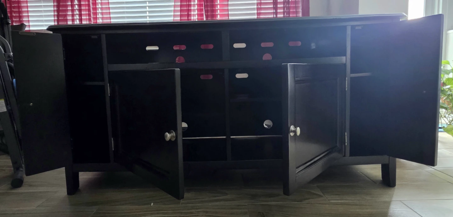 Dark Wood TV Stand with Storage - photo 4