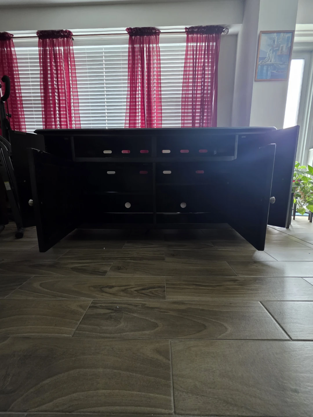 Dark Wood TV Stand with Storage - photo 5