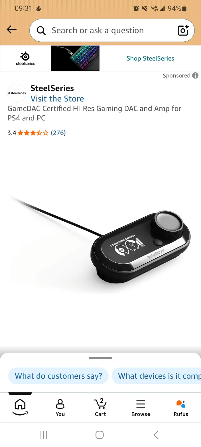 SteelSeries GameDAC Hi-Res Gaming DAC and Amp for PS4 and PC - photo 3