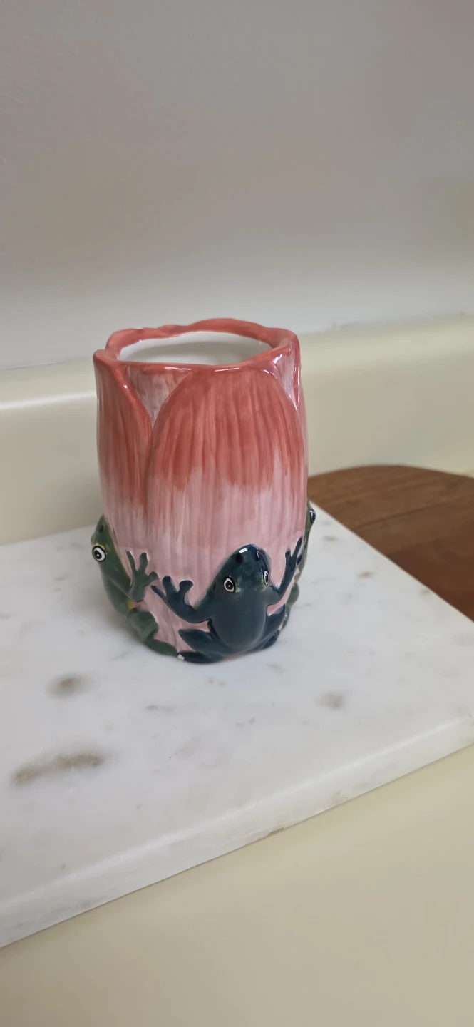 Ceramic Tulip Frog Planter Pot