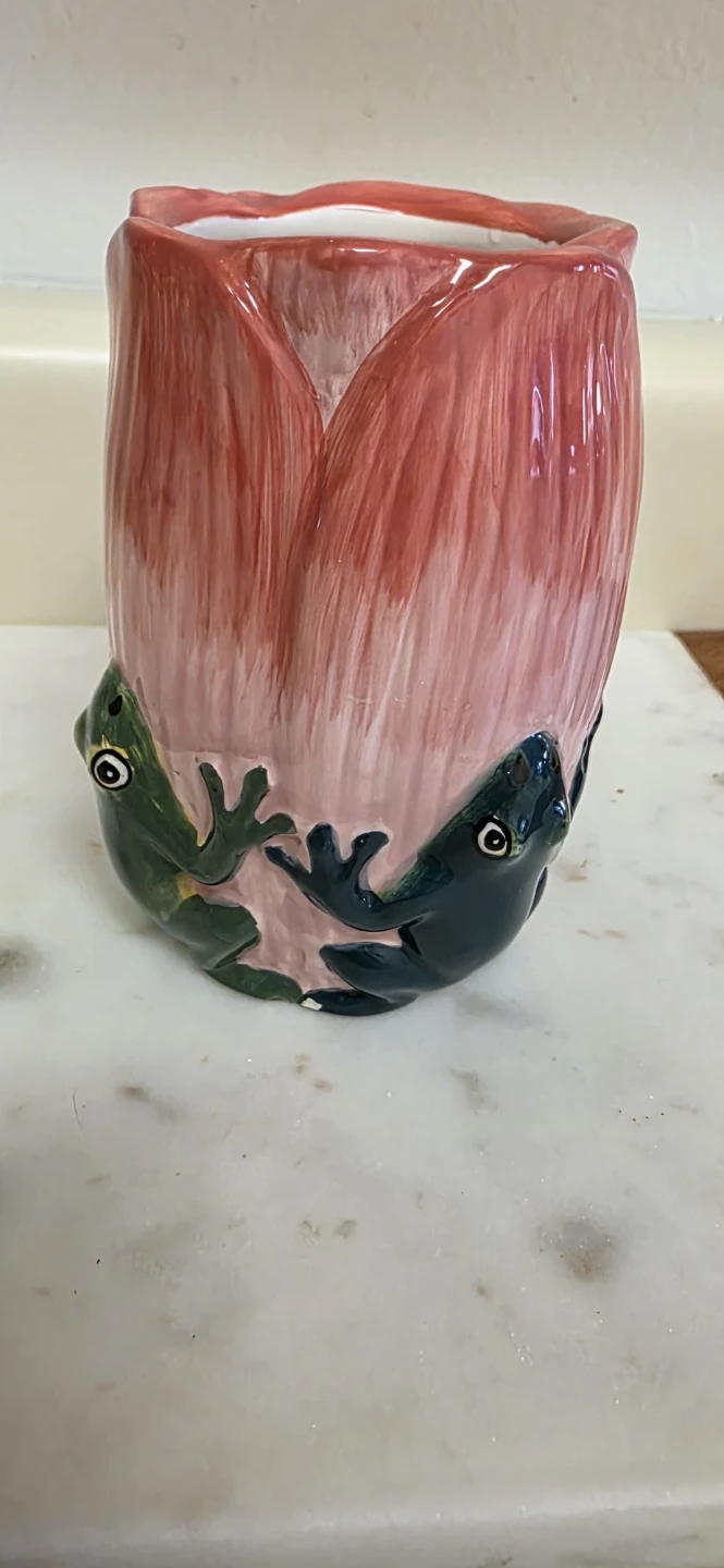 Ceramic Tulip Frog Planter Pot - photo 4