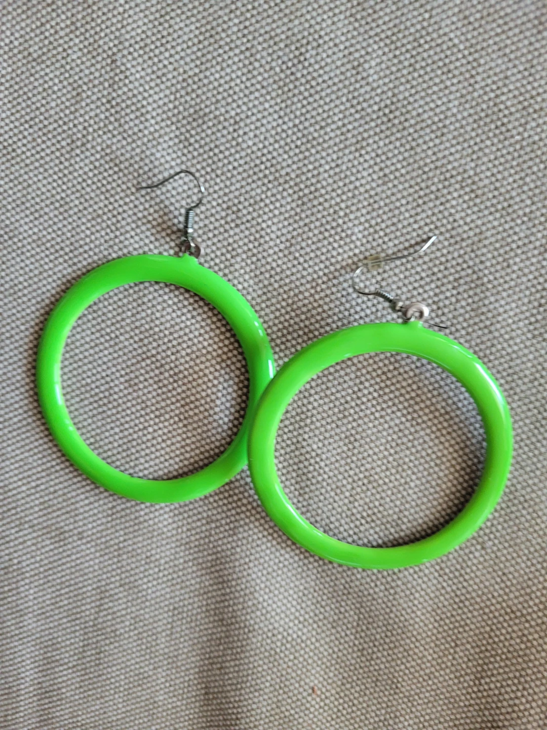 Bright Green Hoop Earrings