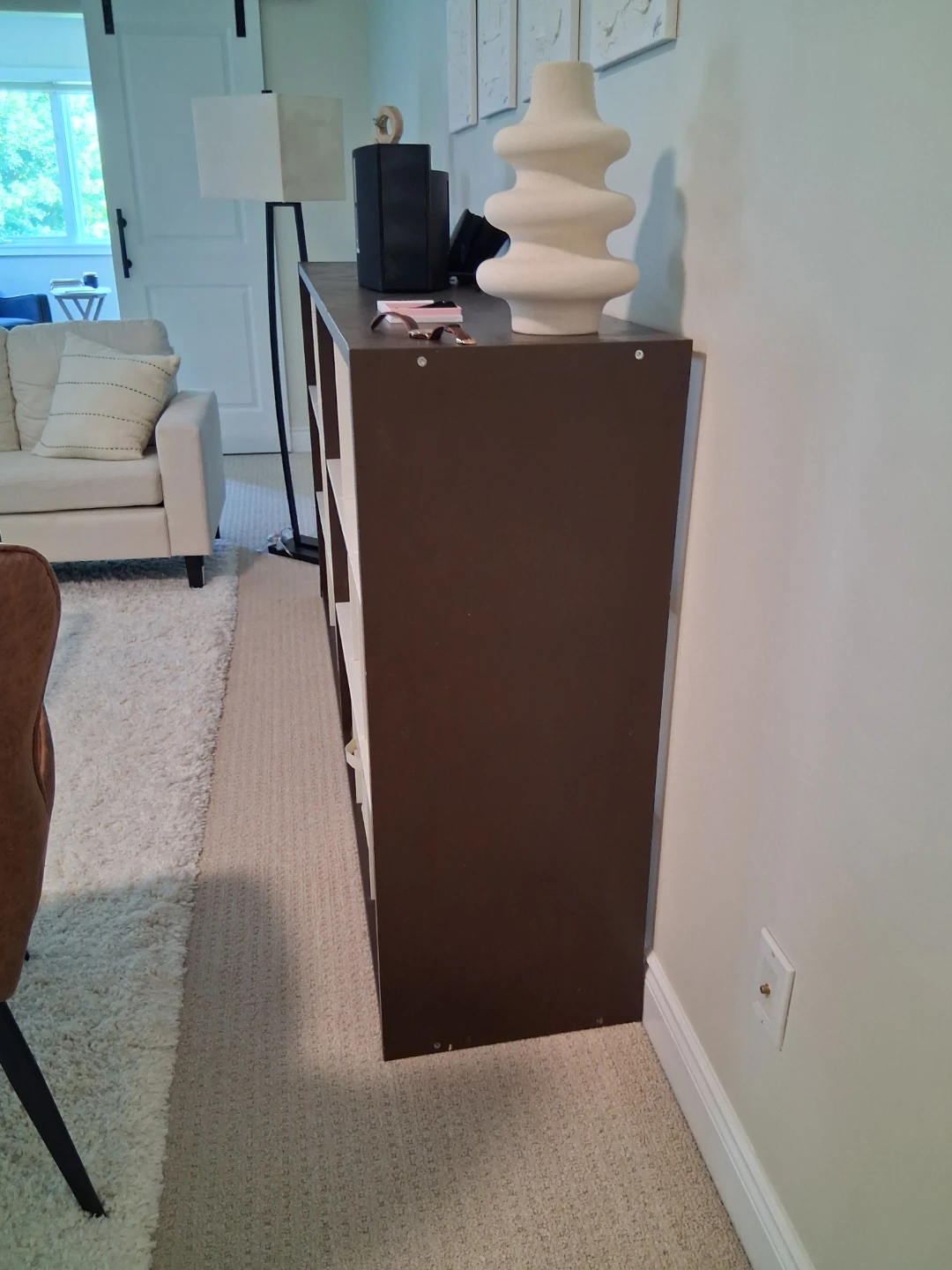 Dark Brown and White Cube Storage Shelf - photo 2