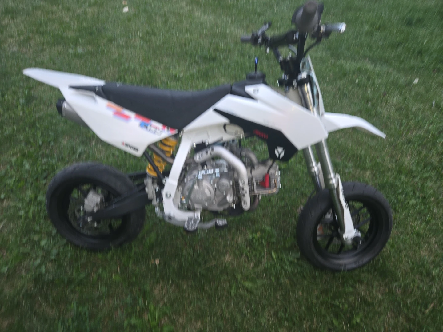 White and Silver Dirt Bike
