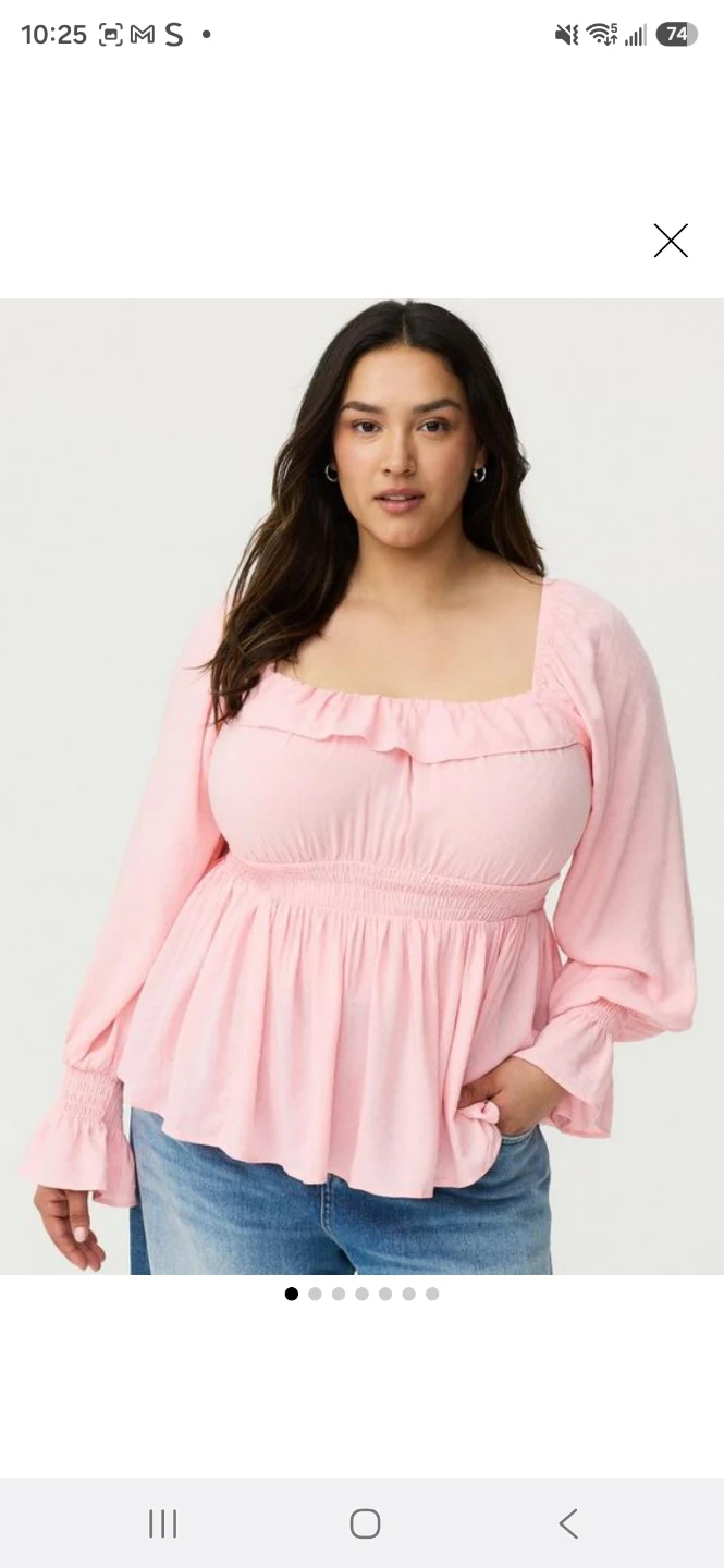 Pink Square Neck Peplum Top size 4x NWT