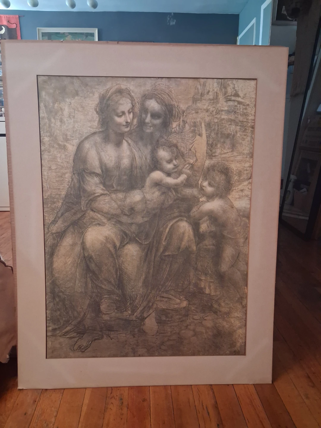 Framed Print of Virgin and Child with Saint Anne