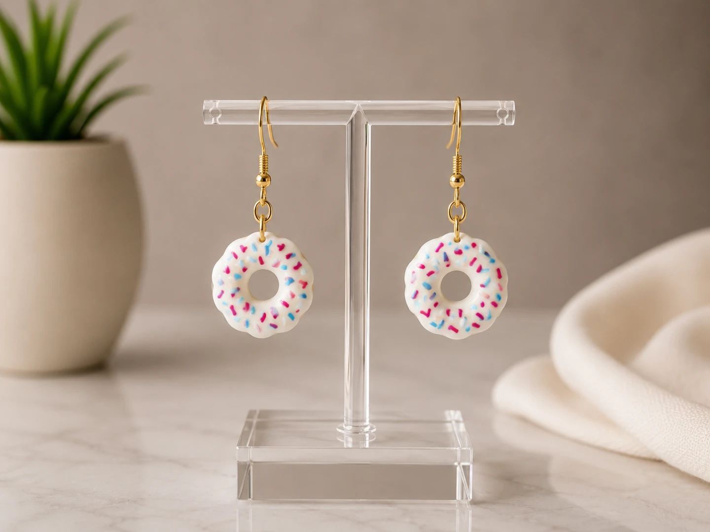 Boucles d'oreilles beignes glacés