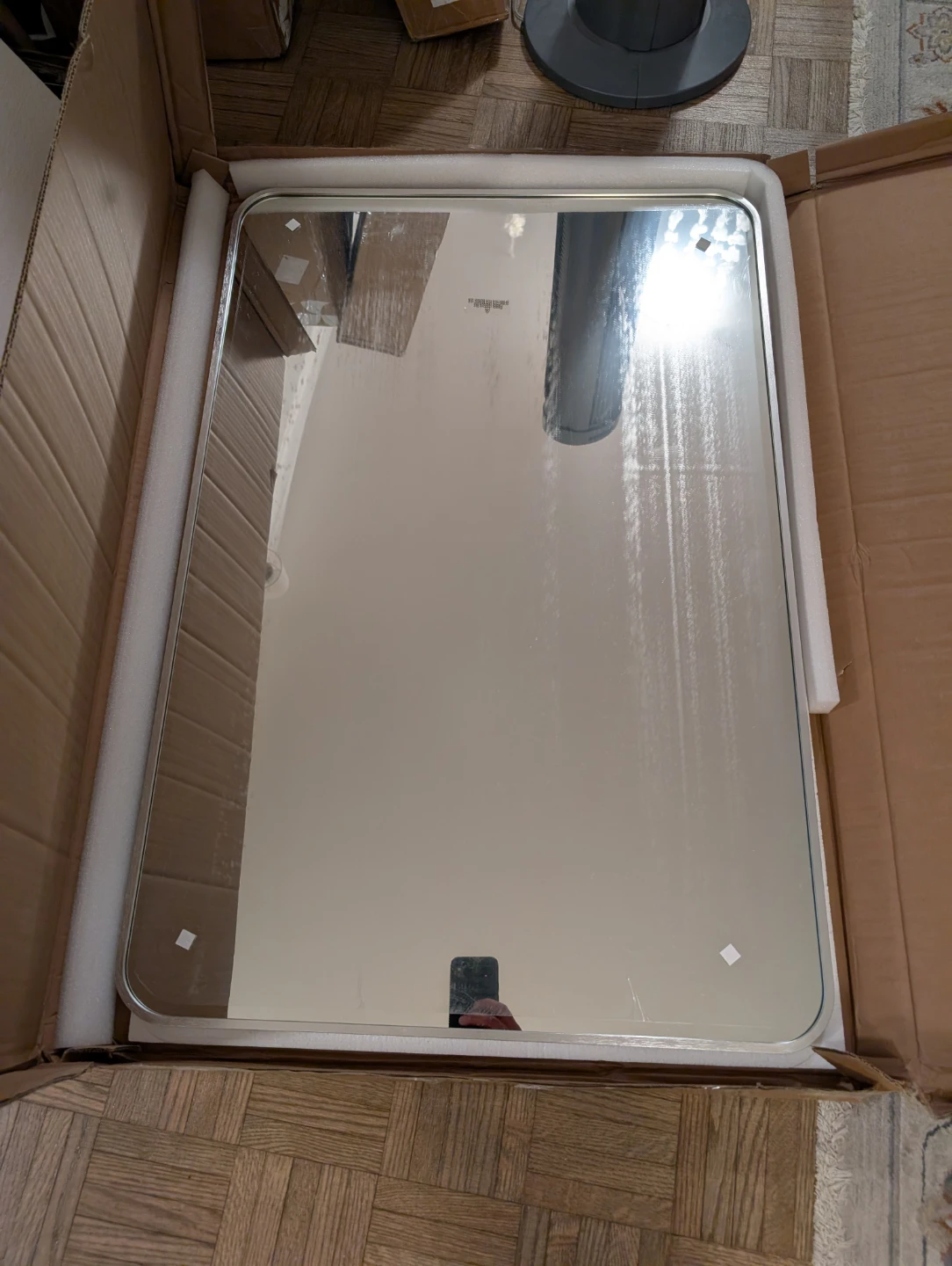 Rectangular Bathroom Mirror with Silver Frame - photo 2