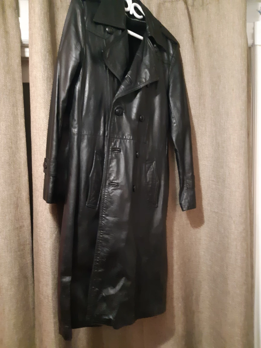 Black Leather Trench Coat