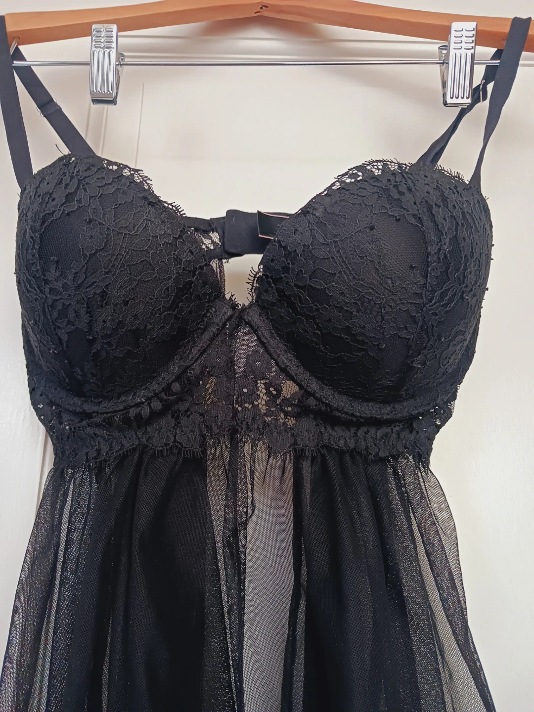Victoria's Secret Black Lace Babydoll Lingerie