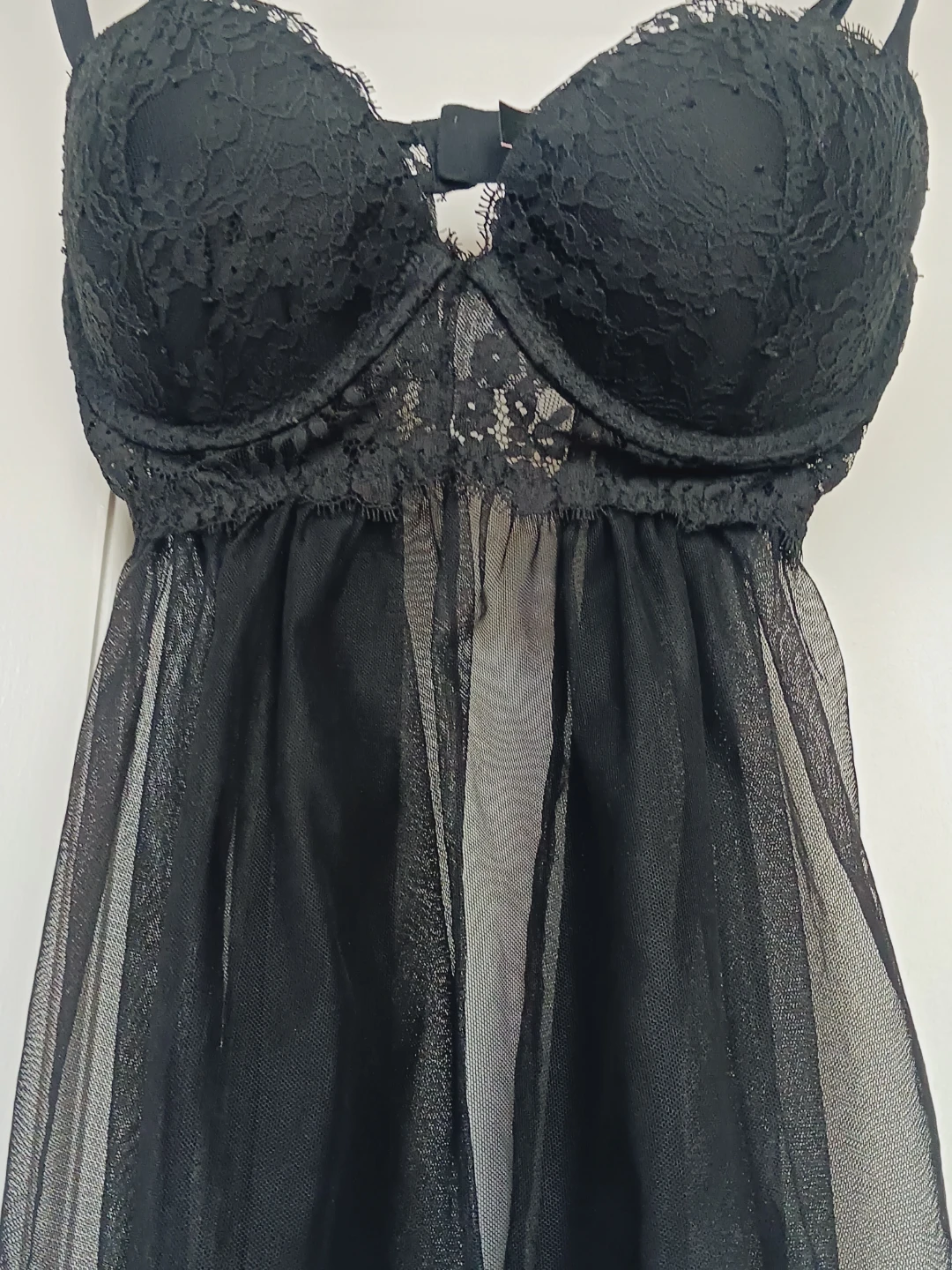 Victoria's Secret Black Lace Babydoll Lingerie - photo 4