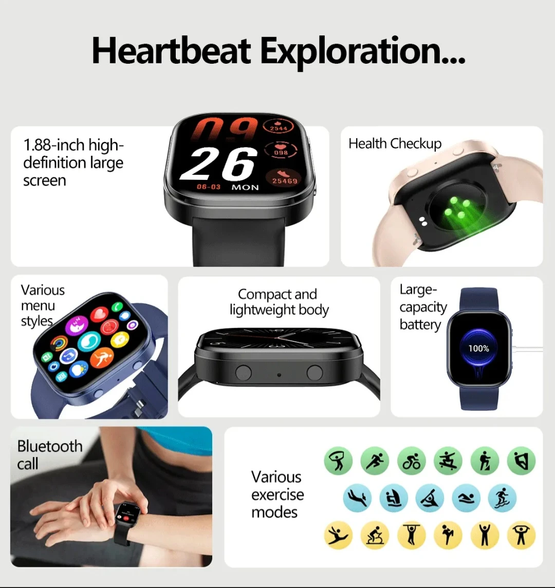 Smart Watch Y3 Écran 1.88 pouces - photo 3