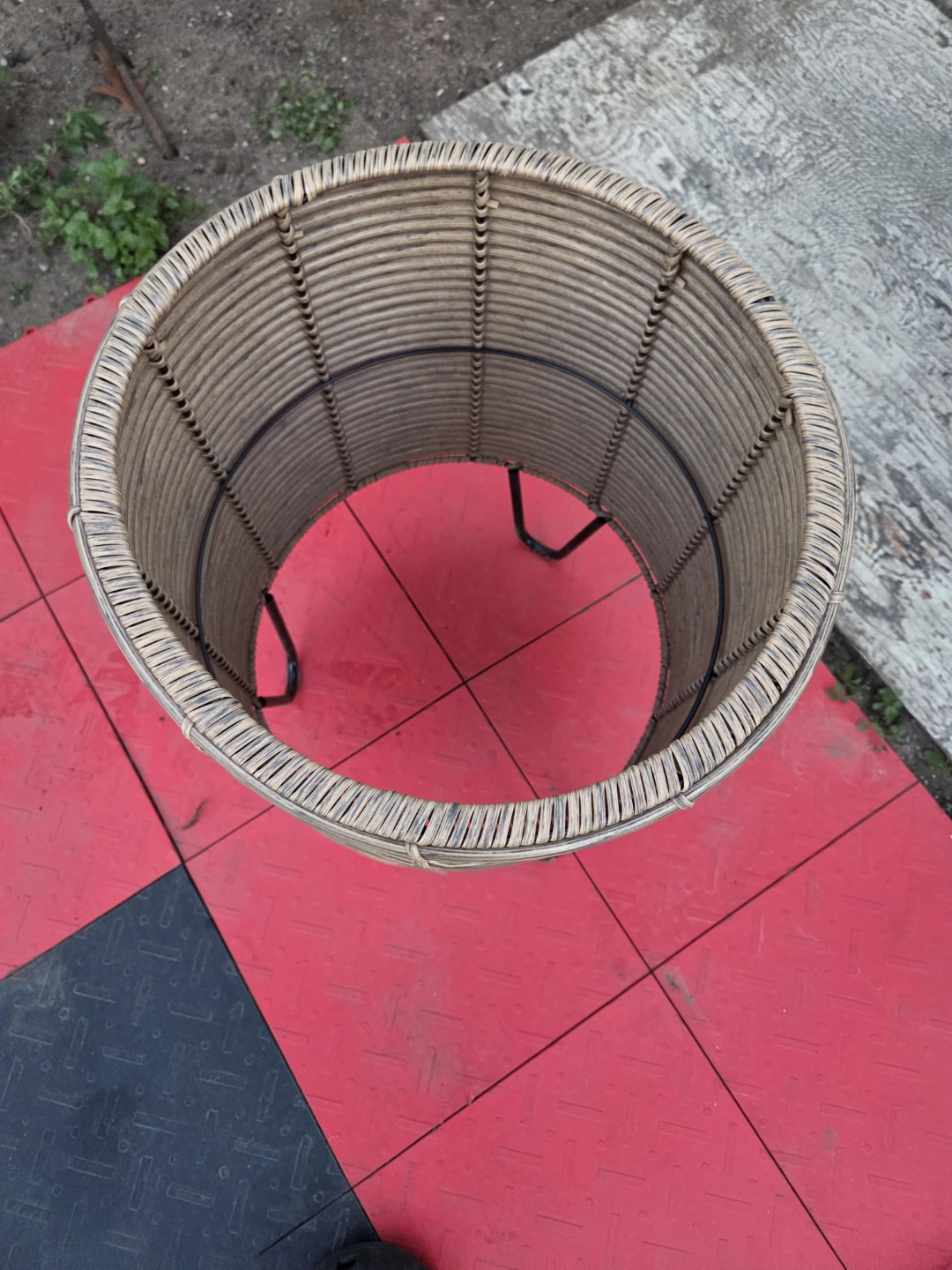 Woven Round Basket Planter with Legs - photo 2