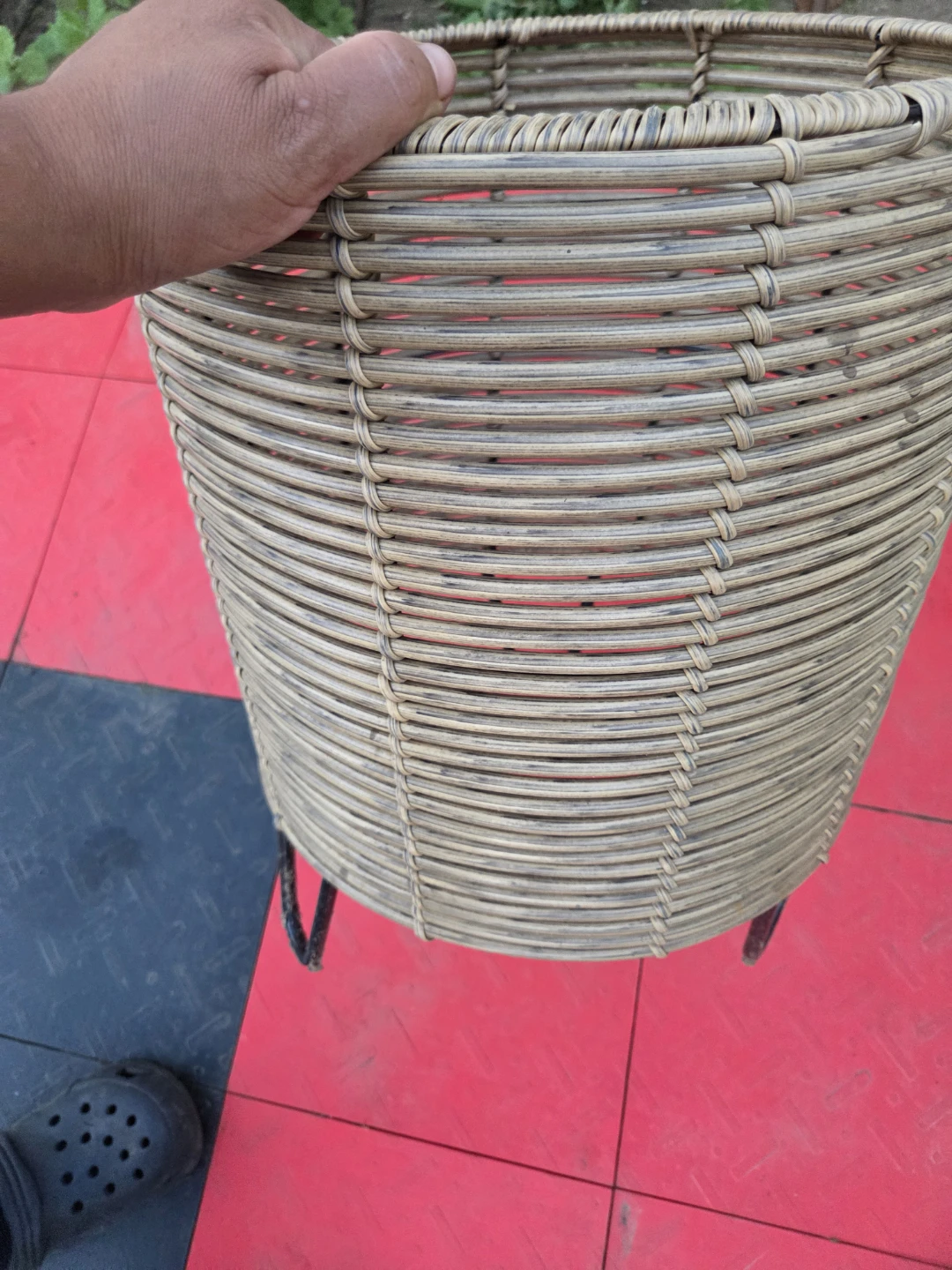Woven Round Basket Planter with Legs - photo 3