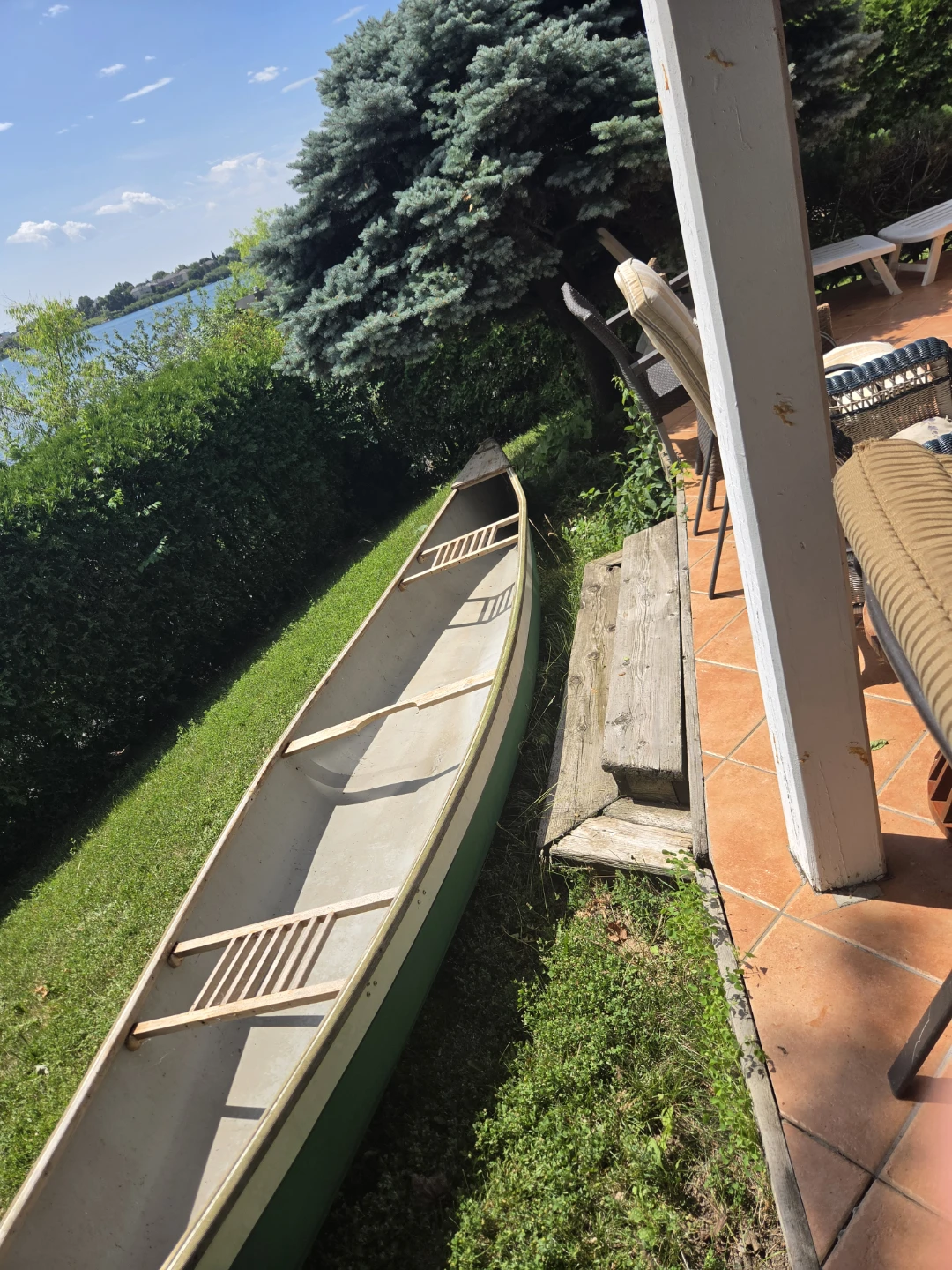 Green and White Canoe - photo 4
