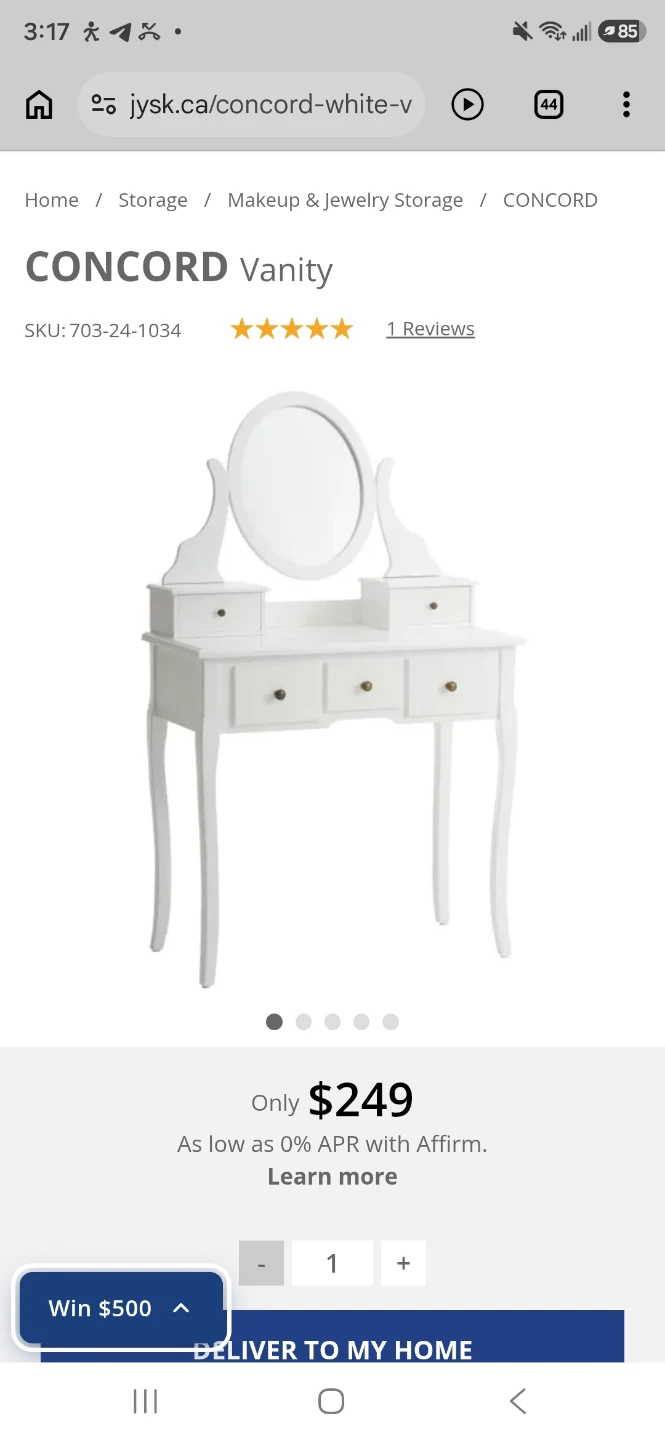 White Vanity Set with Mirror l - photo 3