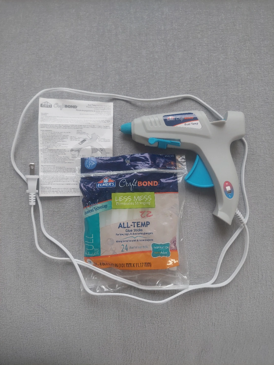 Craft Bond Dual Temp Glue Gun plus 22 glue sticks by Elmer's