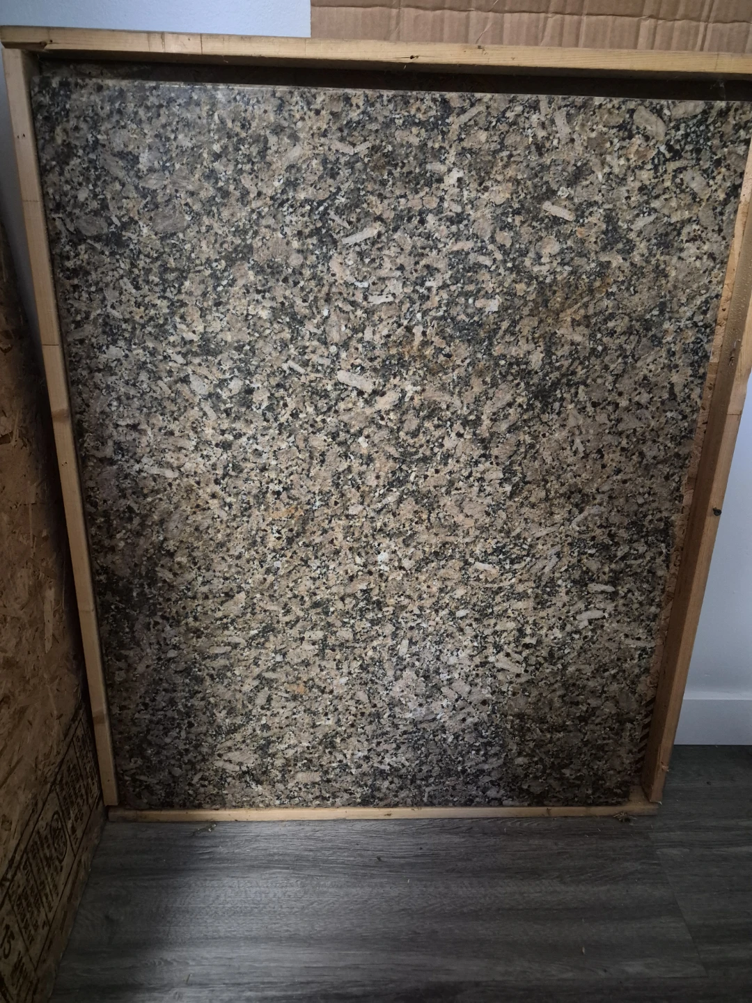 Granite chocolate/baking Stone in wooden Box