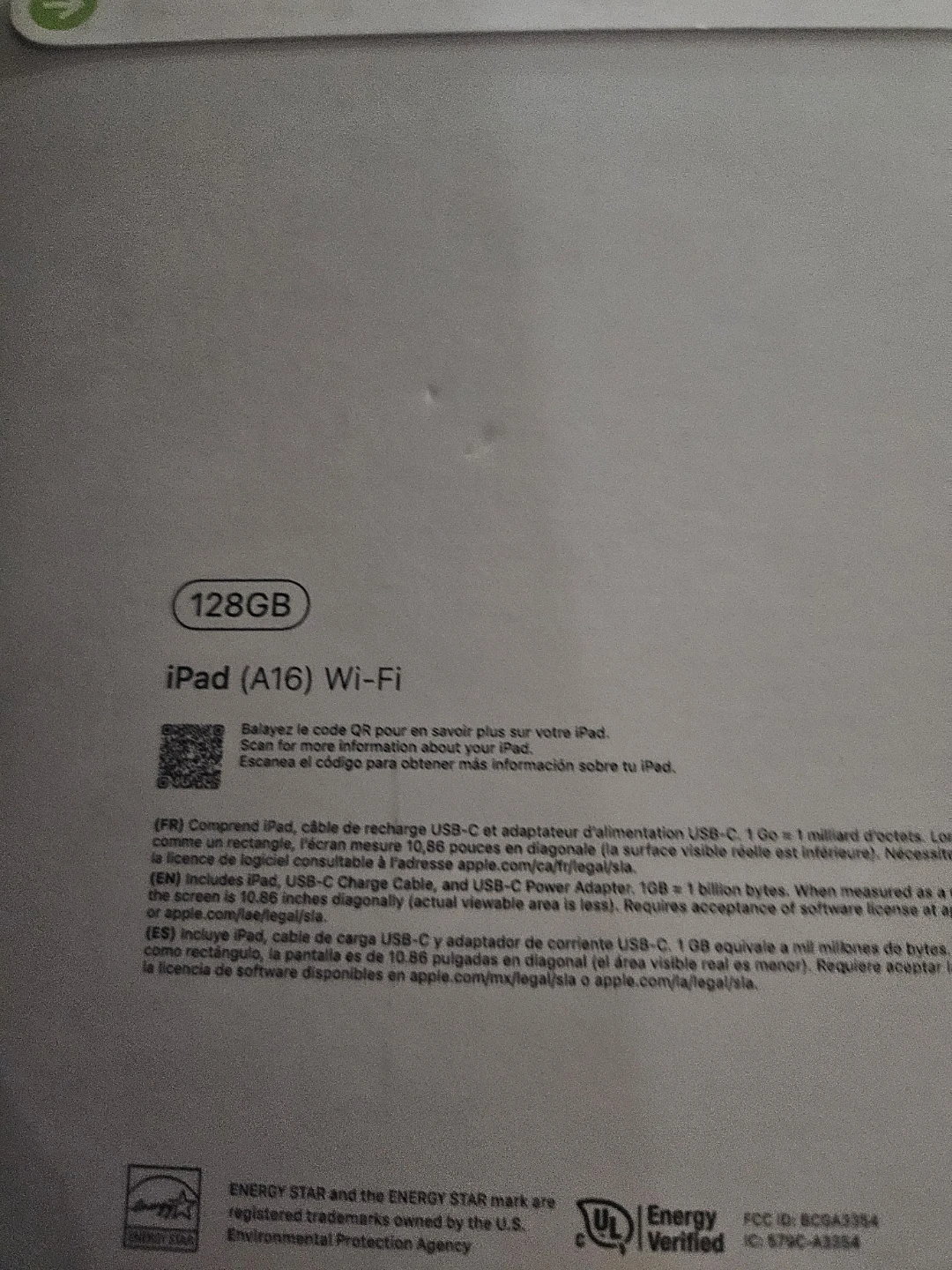 IPad a16 128 gb wifi brand new unopened - photo 2