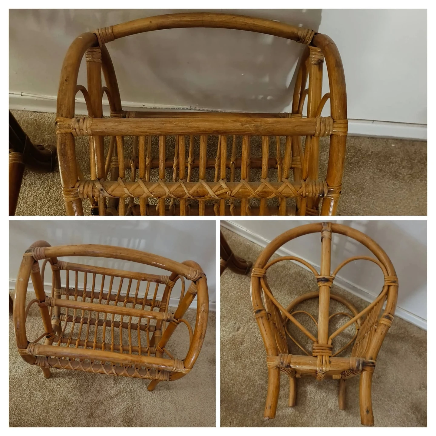 Woven Rattan Magazine Rack