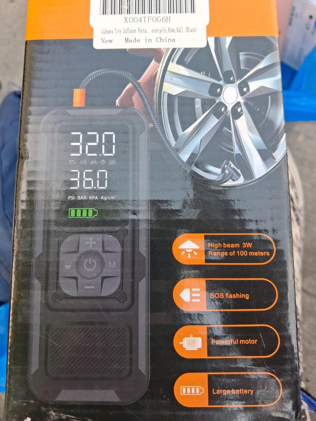 Calmara Portable Tire Inflator for car,Motorcycle, Bike, Ball