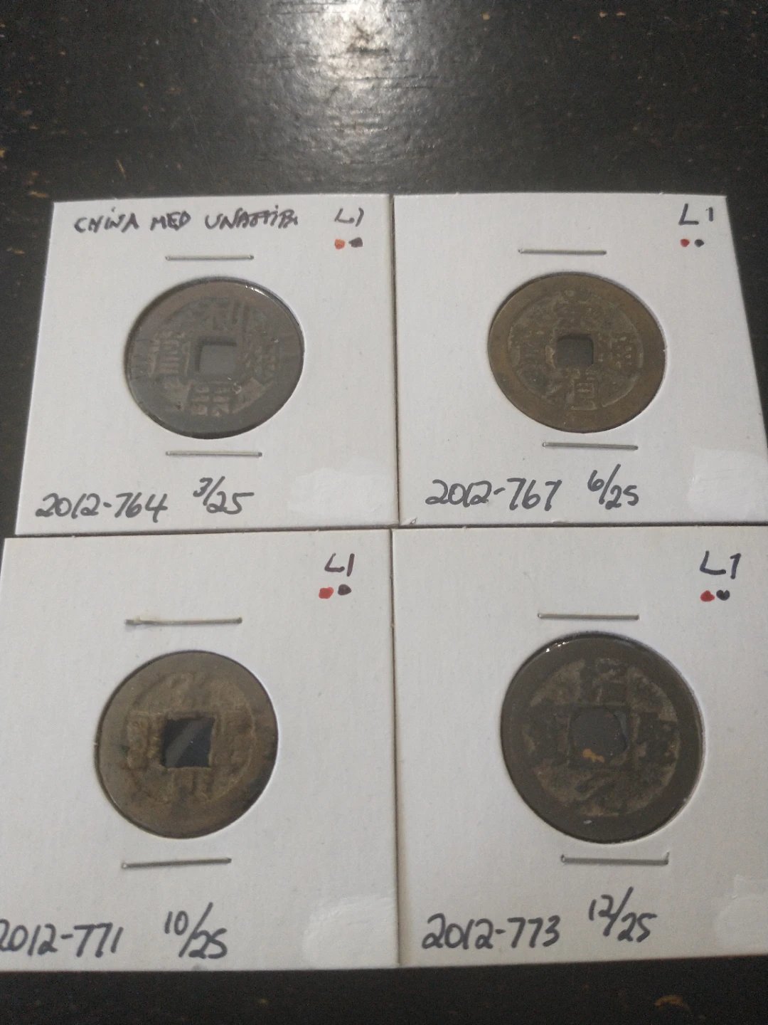 Lot 1 Medieval Unattributed Chinese Coins (4)