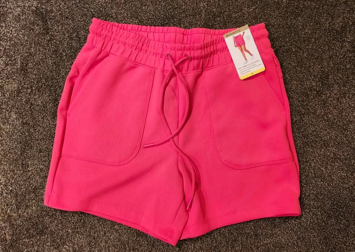 Mondetta Pink Ribbed Active Shorts