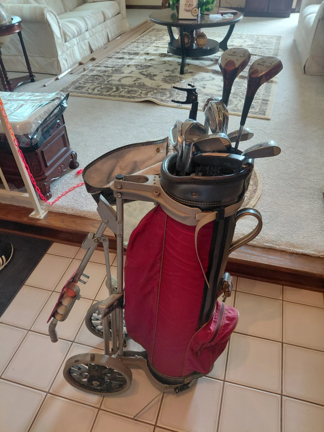 Vintage Wilson Golf Clubs with bag and carrier - photo 2