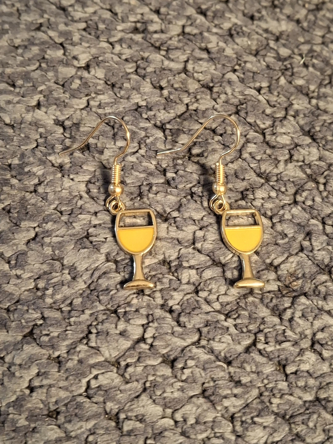 Yellow Wine Glass Earrings