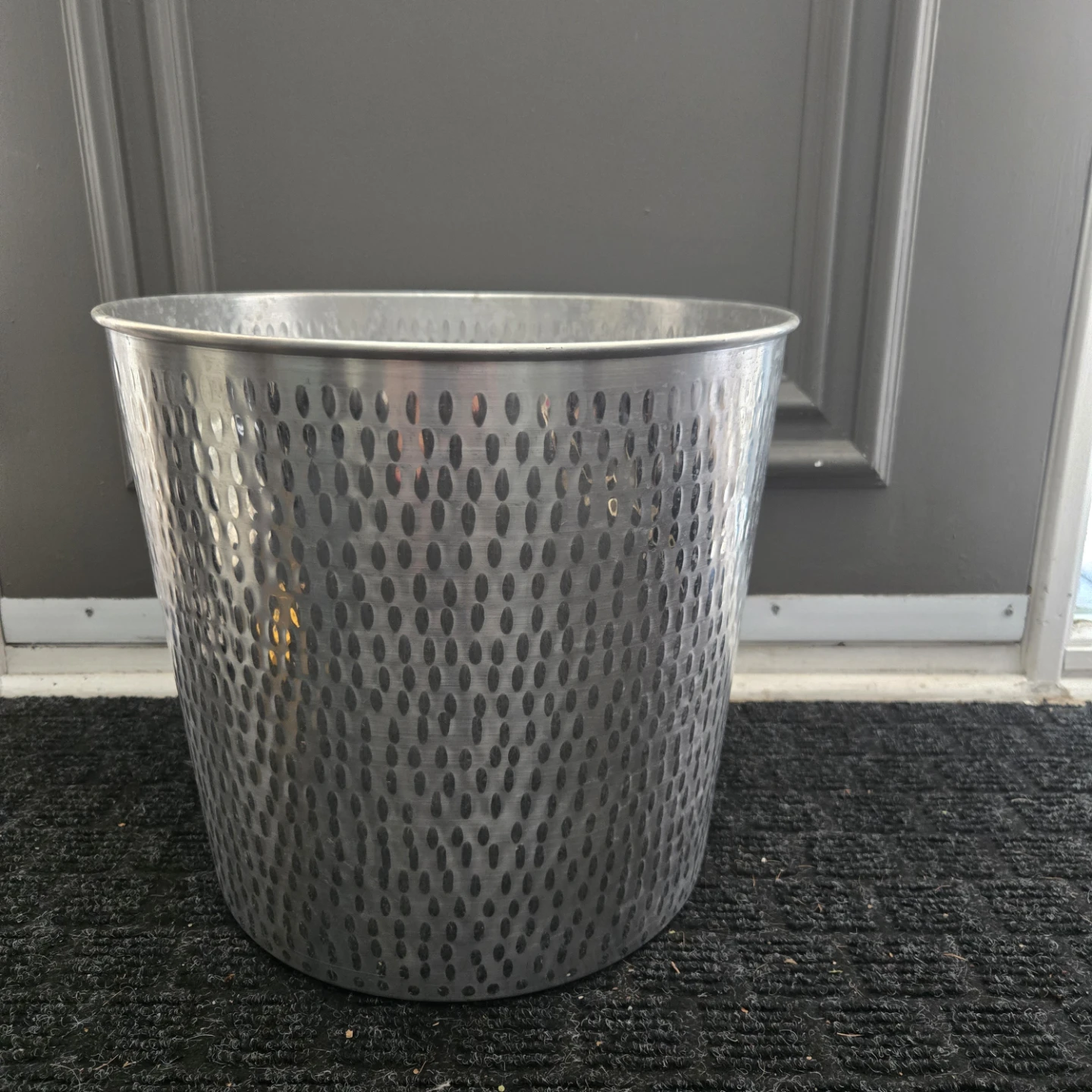 Large Hammered Metal Planter