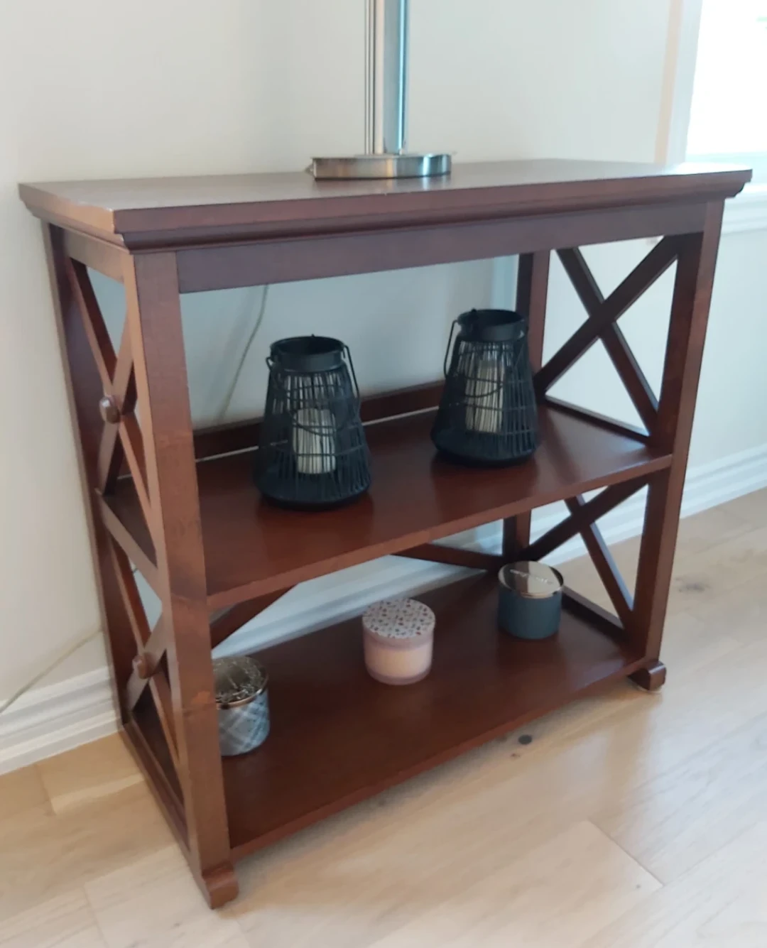 Wooden Console Table with Shelves
